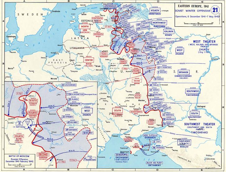Map of Soviet Winter Counteroffensive
